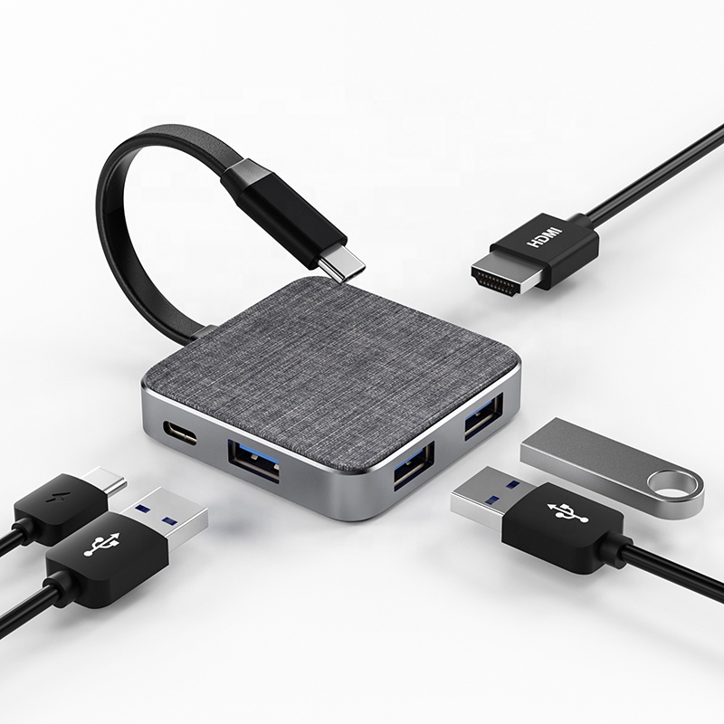 Colorii S9 USB C 3.0 Hub Type-C Multiport Adapter to HDMI4K, 60W PD Charge, USB A 5 Ports Adaptor for S8/S9/Switch/Macbook