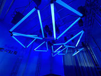 Système de décoration pour plafond en forme de Triangle LED, éclairage RGB 3D, treuil DMX
