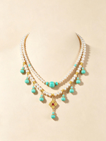 Collier vintage bohème en argent 925 plaqué or avec perles d'eau douce, ensemble de 2 colliers superposables, collier ras du cou de luxe pour femmes, mariage