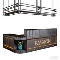 Comptoir de réception en métal de style industriel moderne avec tiroirs pour usage commercial dans les salles de sport, les cafés, les hôpitaux