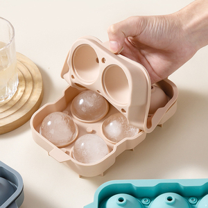 Moule à glaçons en silicone 6 cavités de qualité alimentaire, écologique, à démoulage facile, pour whisky, avec couvercle, pour la fabrication de boules de glace estivales - Product Image 4