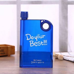 Botella de Agua con Forma de Cuaderno, Personalizada con Logotipo Impreso, Transparente, Portátil, de Plástico, para Oficina, Hogar y Viajes - Product Image 1
