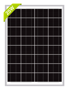 Panneau solaire photovoltaïque monocristallin à haute transmission 12v 25W avec câble de 500mm DC5.5*21 LSP-8-200 - Product Image 2