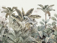 Papier peint botanique vert sauge, imperméable, moderne, effet forêt tropicale, autocollant, pour décoration murale intérieure