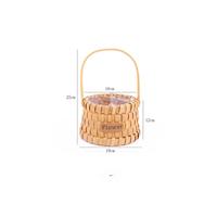 Panier de rangement en copeaux de bois naturel pastoral, tissé à la main, fleurs, rotin durable, sans danger pour les aliments, décoration de mariage, cadeau d'accompagnement, bambou