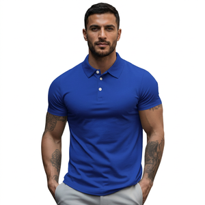 Polo Deportivo Ajustado para Hombre, con Logotipo Personalizado, Tejido Elástico en 4 Direcciones, Absorbente de Humedad, Poliéster y Spandex, Anti-Pilling - Product Image 1