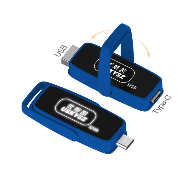 OEM TYPE C Light up Thumb Drive USB Glowing Pendrive USB Memory Flash Drives Stick 16gb 32gb 64gb 128gb Custom Usb Flash Drive