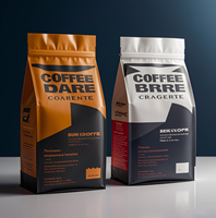Sacs d'emballage pour café en plastique à fond plat, refermables, 250g, 500g, 1kg, finition mate ou brillante, impression personnalisée