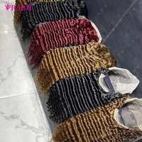 Perruque Highlight brun profond bouclé pré plumé sans colle 13x6 dentelle avant Piano Mixs couleur miel blond brut vietnamien perruque de cheveux humains