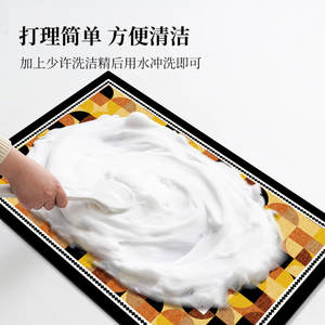 Alfombra de Baño Geométrica Retro de Tierra de Diatomeas, Ovalada, Antideslizante y Absorbente, para la Entrada del Baño - Product Image 4