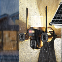 OMSEN 2026 Nouvelle Tendance Lampe Murale Solaire Caméra LED RGB Éclairage Blanc Chaud avec 3 Objectifs de Caméra CCTV WiFi et Carte SIM 4G