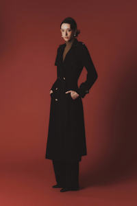 Abrigo de lana de doble botonadura para mujer, abrigo largo con forro de seda, estilo elegante, servicios ODM, Vietnam - Product Image 4