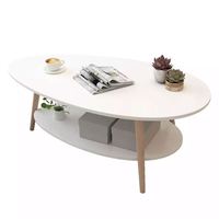 Table basse en bois à 2 niveaux avec étagère de rangement, table d'appoint, mobilier pour bureau et salon, produits en promotion