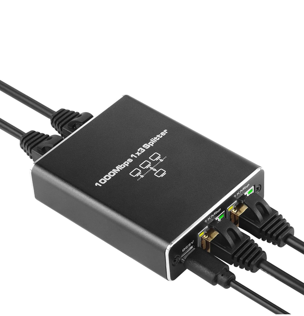 1000Mbps RJ45 Internet Splitter 1 to 3 RJ45 splitter Network Adapter Gigabit Converter 8P8C Extender Plug Extension