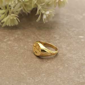 Bague Soleil Céleste Plaqué Or 14K Argent Luxe Mariage Quotidien - Product Image 2