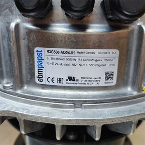 Ventilateur centrifuge de refroidissement EC à roulement à billes ebmpapst R3G560-AQ04-01 400V AC 50/60HZ 4700W 7.3A 1750RPM 11640m3/h IP 54 - Product Image 3