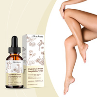 OceAura 60ml Minyak Penghilang Bulu Setelah Pencabutan, Melembapkan, Menenangkan, Menutrisi Kulit Lengan, Kaki, dan Ketiak, Menghambat Pertumbuhan Rambut, dengan Ekstrak Cyperus