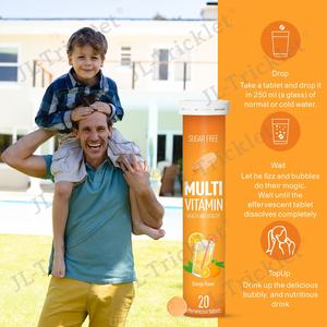 Julong <span class=keywords><strong>OEM</strong></span> günlük Multivitamins efervesan tabletler turuncu lezzet Vegan Suger ücretsiz 20 efervesan tabletler - Product Image 4