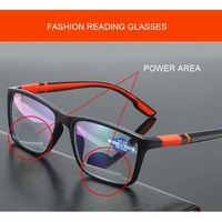 Vente en gros de lunettes optiques presbyopes carrées ultralégères, anti-lumière bleue, bifocales, pour hommes et femmes