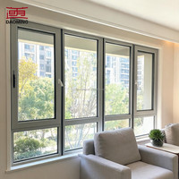 Ventana Abatible de Aluminio con Rotura de Puente Térmico, Personalizada de Fábrica, Insonorizada e Impermeable, para Viviendas y Edificios