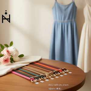 Cinturón plano de PU con hebilla en forma de N de 2.5 cm, cinturón de moda para mujer - Product Image 2