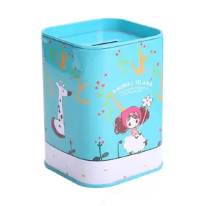 Empty wholesale High Quality New Design Supplier Custom Gift Money Saving Metal Tin Box piggy bank for child
