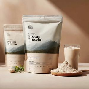 שקית נייר אריזה אישית אבקת אריזת שקית נייר אלומיניום zip נעילת תיק zip מנעול לוגו מודפס חלבון pulverpersung - Product Image 2