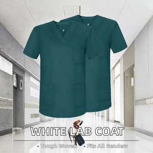 Bata de laboratorio unisex Sike personalizada de alta calidad, blanca, de poliéster/algodón tejido, con detección de agujas, manga larga, uniforme de hospital para invierno - Product Image 2