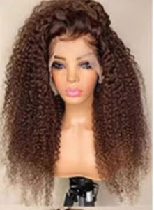 Divaswigs Raw <span class=keywords><strong>Castaño</strong></span> jengibre Marrón rizado Peluca Cabello humano virgen HD Peluca frontal de encaje - Product Image 4
