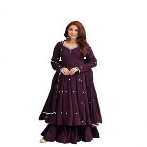 Salwar Kameez de Diseño para Fiesta, Corte Ajustado, Reversible, Bordado Completo con Lentejuelas, Vestido con Dupatta, Secado Rápido, Elegante - Product Image 1