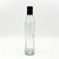 Botella de Licor de Vidrio Premium de 500 ml, Cilindro Plano de 480 g, Tapa de Rosca de Aluminio, Botella Vacía para Whisky, Brandy, Vodka