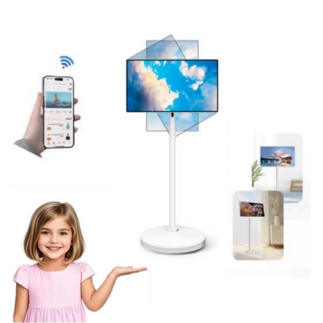 Hot Selling 27 Inch Mobile High-definition with Wheel Rotatable Screen Suitable for Android Smart Portable LCD Display