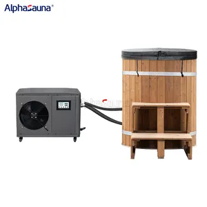 Canadian Wooden Ice Barrel Bath Tub Outdoor Small Cold Plunge Tub With Chillier Holes Chiller Portable For Sale