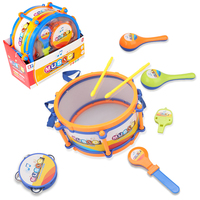 Cartoon Mini Kids Drum Set Musical Instruments Toy Drum for Baby Plastic Music Educational Toy with Percussion
