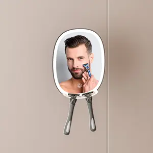 Tidak ada bor lampu Led tahan lama perekat yang dapat dilepas pisau cukur Toilet pemegang antikabut cermin Pancuran berkabut untuk mencukur