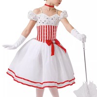 Robe de danse longue Giselle, tutu sans manches, justaucorps en lycra pour scène, costumes de danse pour filles, tutu romantique professionnel