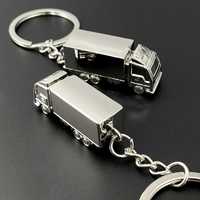 Porte-clés en alliage de zinc en forme de mini-camion 3D personnalisé avec logo, modèle de camion, breloque promotionnelle pour sac, cadeau