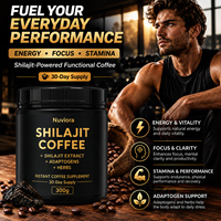 Café instantané au Shilajit en gros pour hommes – Complément énergétique 300g – Extrait de Shilajit, adaptogènes, énergie et vitalité