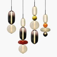 Lámpara de Araña de Vidrio Teñido de Estilo Nórdico, Lámpara Colgante de Metal Creativa para Decoración de Restaurantes y Salas de Estar