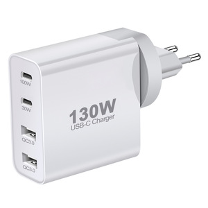 130W <b>USB</b>-C Charger GaN Fast Charging Dual PD Dual <b>USB</b> Laptop <b>Adapter</b> <b>Plug</b> - Product Image 4