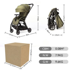 Purorigin Landau et <span class=keywords><strong>poussette</strong></span> légers pliants automatiques ultra compacts en aluminium Vente directe d'usine pour bébé - Product Image 5