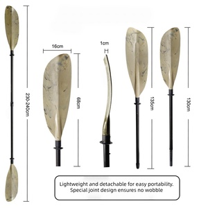 Remo de Kayak de Fibra de Vidrio de Venta Directa de Fábrica, con Bloqueo Rápido, 2 Piezas, con Palas Reforzadas de Nylon para Embarcaciones - Product Image 2
