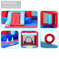 Château gonflable Airmyfun avec toboggan pour enfants, utilisation extérieure et à domicile, capacité 3 personnes, installation facile, fête familiale, 420D+840D