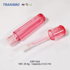 Tube de brillant à lèvres rond en gros, contenant vide transparent pour rouge à lèvres, flacon transparent pour blush liquide avec grande brosse 4,5-6,7 ml - Product Image 5