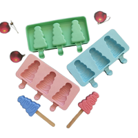 Moule en silicone fait main pour sapin de Noël, moule à sucettes glacées pour le Nouvel An, pour desserts, congélateur, jus, bac à glaçons, outil pour glaces