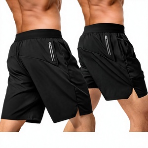 Shorts de sport décontractés pour hommes, couleur unie, avec cordon de serrage, séchage rapide, respirants, pour la gym, l'entraînement et les activités sportives - Product Image 3