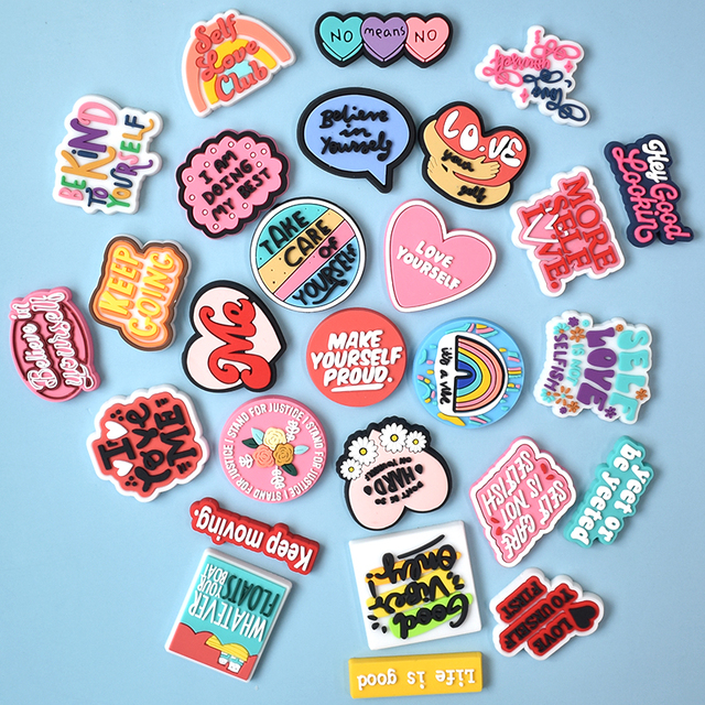 Wholesale Products in Bulk Custom Shoe Charm Phrases Shoe Accessories Luxury Designer Charms Colorful Pvc Charm for Shoes