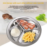 Assiette compartimentée en acier inoxydable 304 pour enfants, maternelle, bébés, repas au travail, restaurant, employés, étudiants - Assiette de service