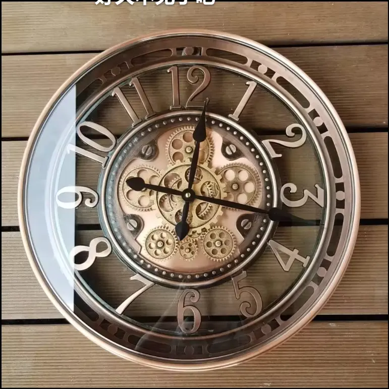 INFINITY TIME Steampunk Unique Vintage Rustic Unique 3D Wall Clock Large Industrial Loft Metal Moving Gear Wall Clock