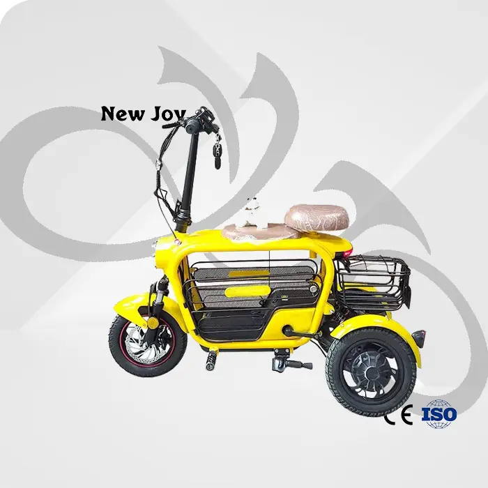 Sepeda listrik lipat portabel Mini 12 inci 350W 48V, dengan baterai dapat dilepas/keranjang hewan peliharaan